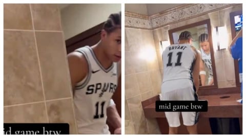 NBA(影)/拍謝借一下廁所!馬刺20歲小將闖入公廁被球迷捕捉網友全笑翻