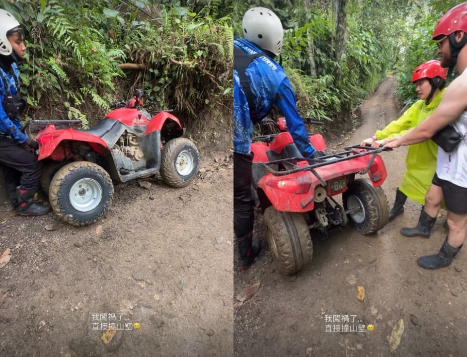 愛莉莎莎「騎車直撞山壁」闖禍了！3男「合力幫抬走」驚悚畫面曝光