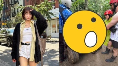 愛莉莎莎「騎車直撞山壁」闖禍了！3男「合力幫抬走」驚悚畫面曝光