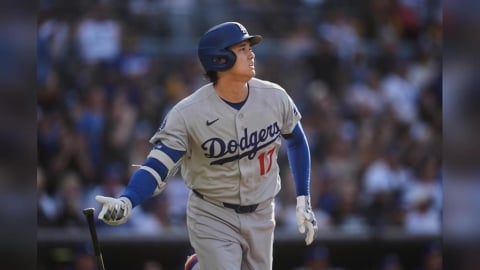 MLB(影)／還得是你啊！大谷翔平敲破蛋高飛犧牲打　道奇避免被釀酒人完封