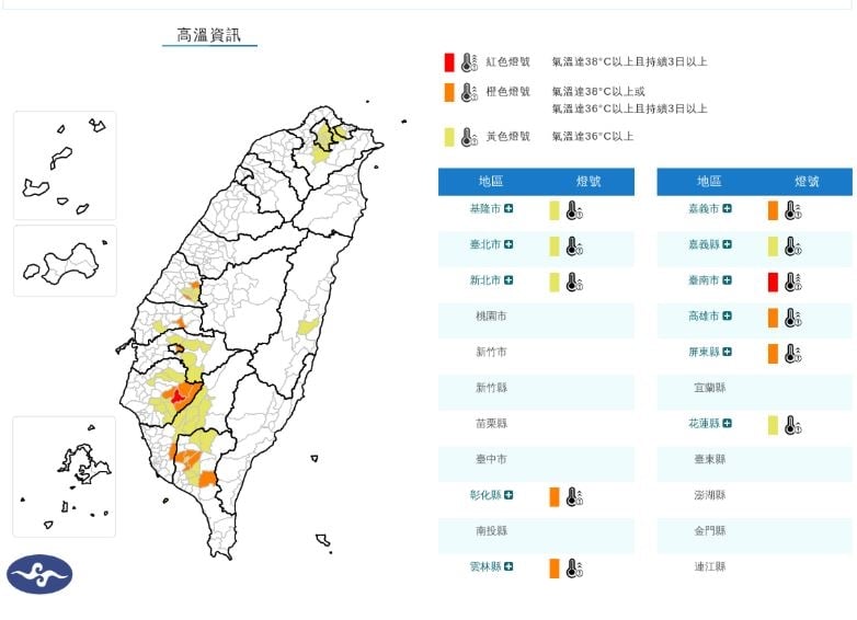 快新聞/熱爆了!11縣市高溫特報 氣象署示警恐飆38度