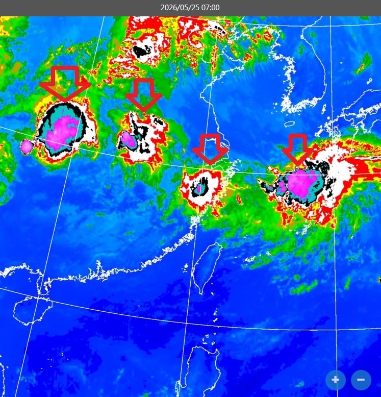 好天氣翻臉「強降雨系統」敲門了!專家揭震撼圖「4雲團排隊」空降時間曝:盪幅度大