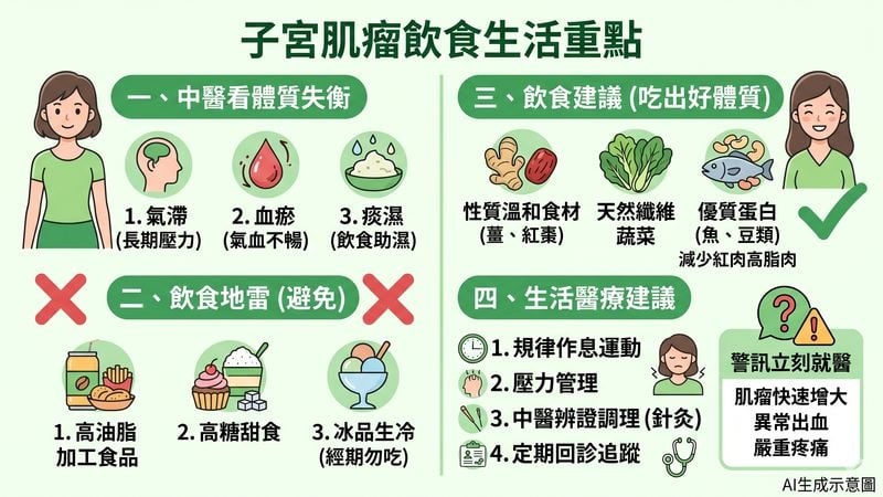 子宮肌瘤怎麼吃?中醫提醒少碰3類食物