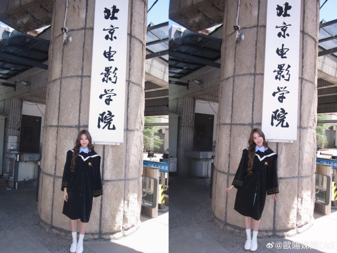 21歲歐陽娣娣北電畢業成楊冪學妹！她穿「學士服抱花燦笑」超青春