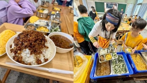 日大胃王來台吃「國小營養午餐」!2公斤滷肉飯+珍奶她狂讚:夢想成真