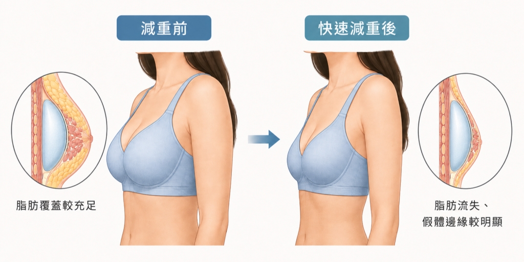 打瘦瘦針慘變「猛健樂奶」?名醫警告:隆乳後爆瘦當心假體位移、水波紋現形