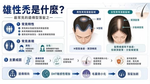 頭髮變細可能是雄性禿早期訊號?醫師解析毛囊微小化的形成原因