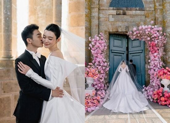 圖／奚夢瑤何猷君世紀婚禮。（翻攝自微博）