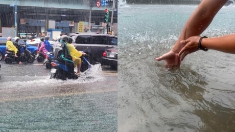 大雷雨狂襲板橋!他實測這區積水「深達9公分」:車殼淹到框了