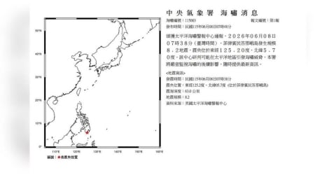 菲律賓爆規模8.2強震！中央氣象署接獲通報：可能引發太平洋海嘯威脅