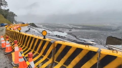 雨彈!台20線88.5K便道現零星落石 高雄山區「瓦筏哈橋」引道路基塌陷
