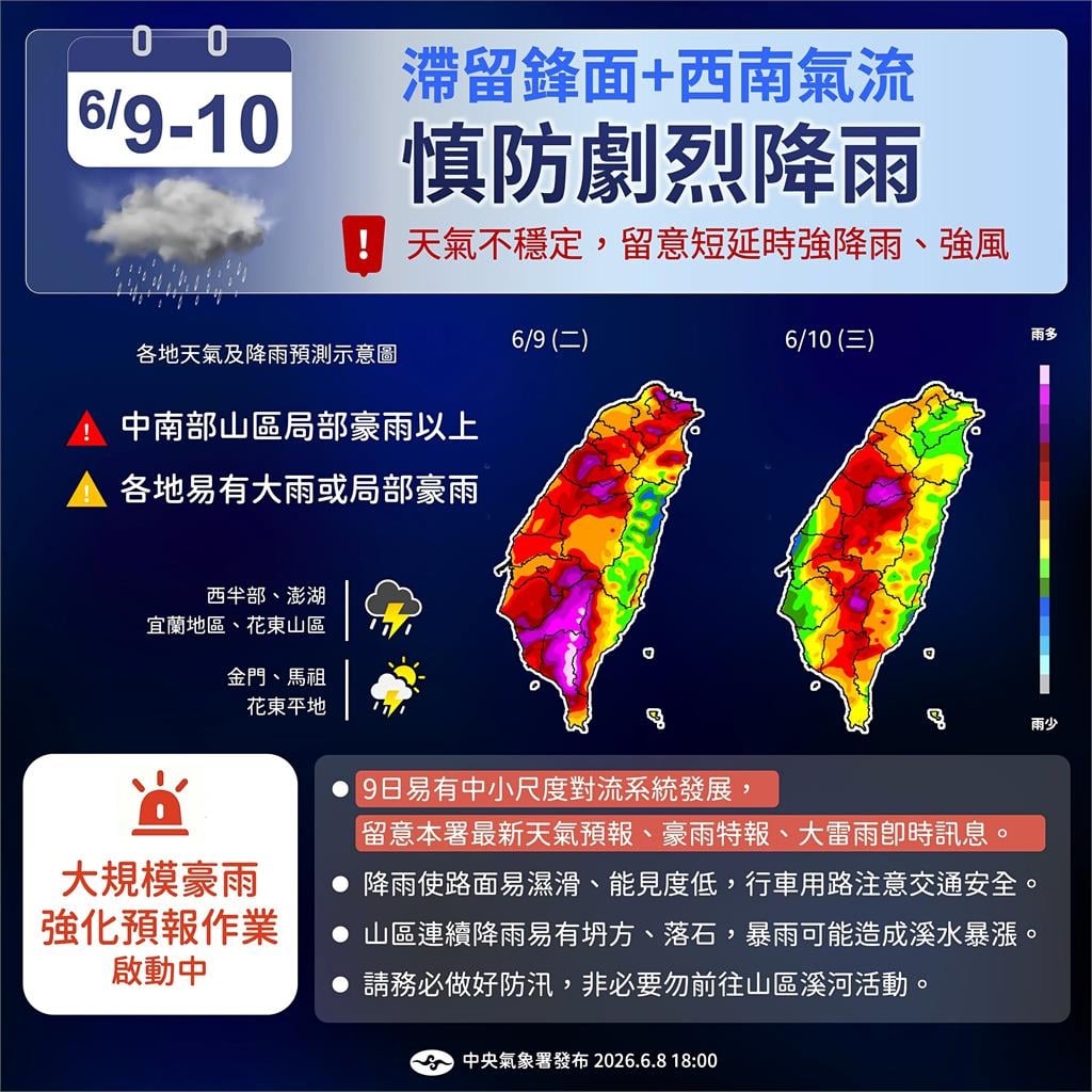 今降雨「時間長範圍」最大!專家揭「滯留鋒南北徘徊」示警:恐有大量致災雨