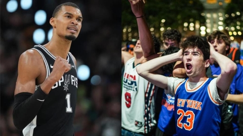 NBA(影)/不可接受!總冠軍賽輸球「尼克球迷當街毆馬刺迷」文班亞馬發聲譴責