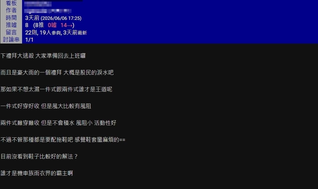 下雨天出門濕身超崩潰!她推「150元擋雨神器」萬人狂讚:小腿以下全乾