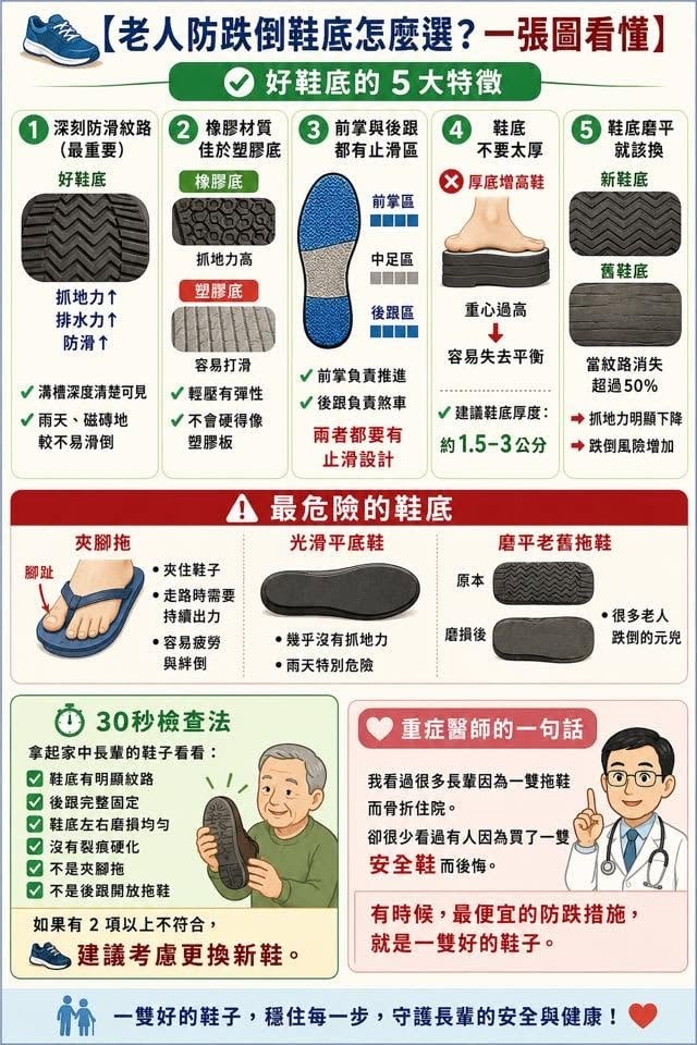穿錯鞋恐致命!重症醫曝「4種高風險鞋」增加跌倒風險:長輩最要避免