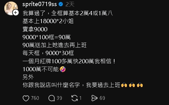 酒店小姐爆「收入逼近千萬」不靠接S！內行揭「背後規則」雪碧驚：我要去