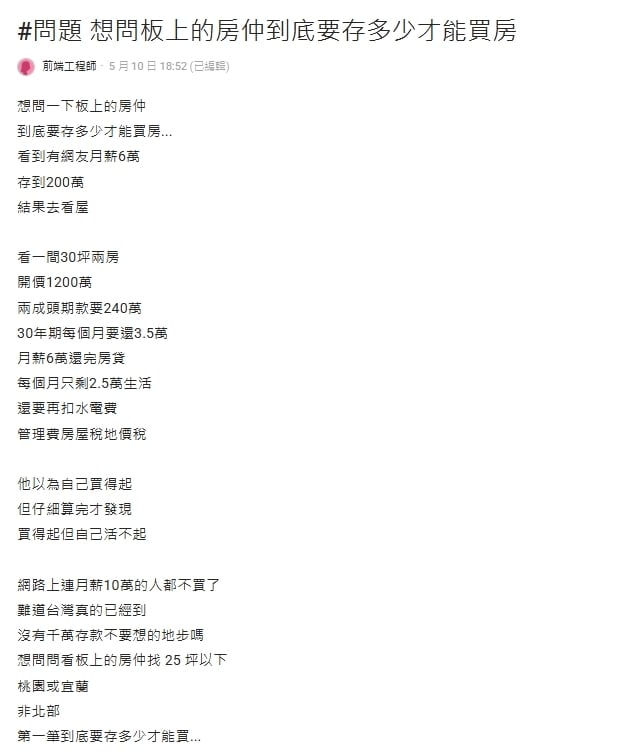月薪6萬「看千萬房」精算秒心寒!她問「這2地購屋門檻」…專家解答了