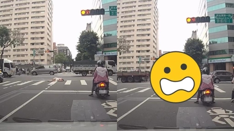 獨/台北長髮女突倒馬路中央!22秒後他衝出「做1事」讓眾人看呆:掉一層皮