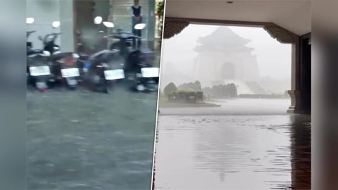 暴雨襲雙北！公館、西門町淹半顆輪胎　中正紀念堂變池塘