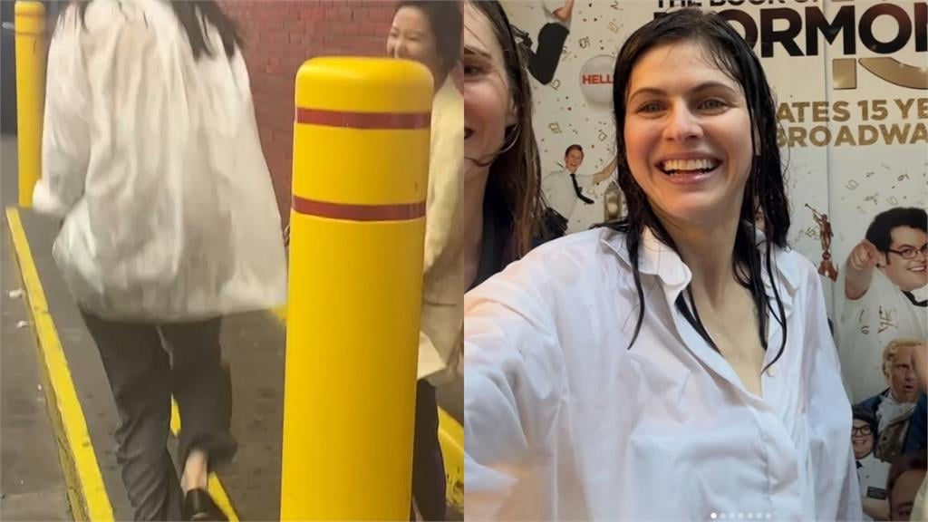 暴雨狂炸!《加州大地震》女神街頭狂奔「襯衫全濕大透明」上身穿幫全現形 千萬粉瘋看