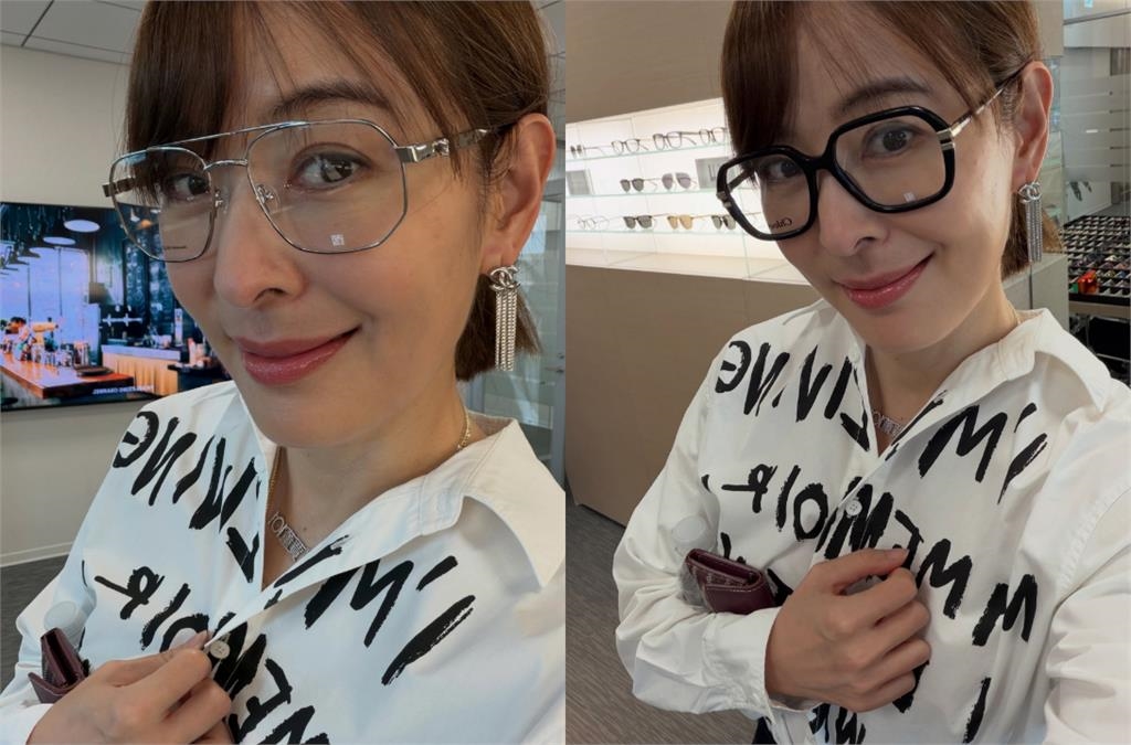 正妹「試戴老花眼鏡」竟是賈永婕!認了「越看越模糊」無奈投降:躲不掉