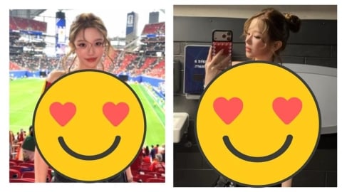 世足場邊驚見超正台妹「爆改球衣」辣曬不科學身材！廁所對鏡自拍秀1處網看呆