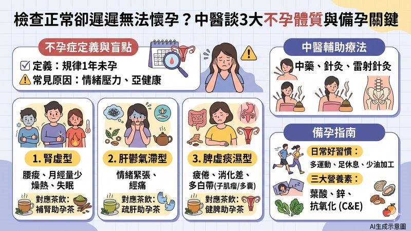 檢查正常卻遲遲無法懷孕？中醫談3大不孕體質與備孕關鍵