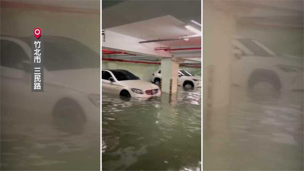 暴雨襲擊！竹北災情慘 通勤族受困、社區邊坡土石流