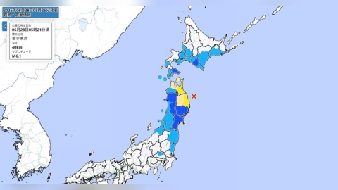 日本東北再震！岩手縣近海清晨地震規模6.1　無海嘯危險