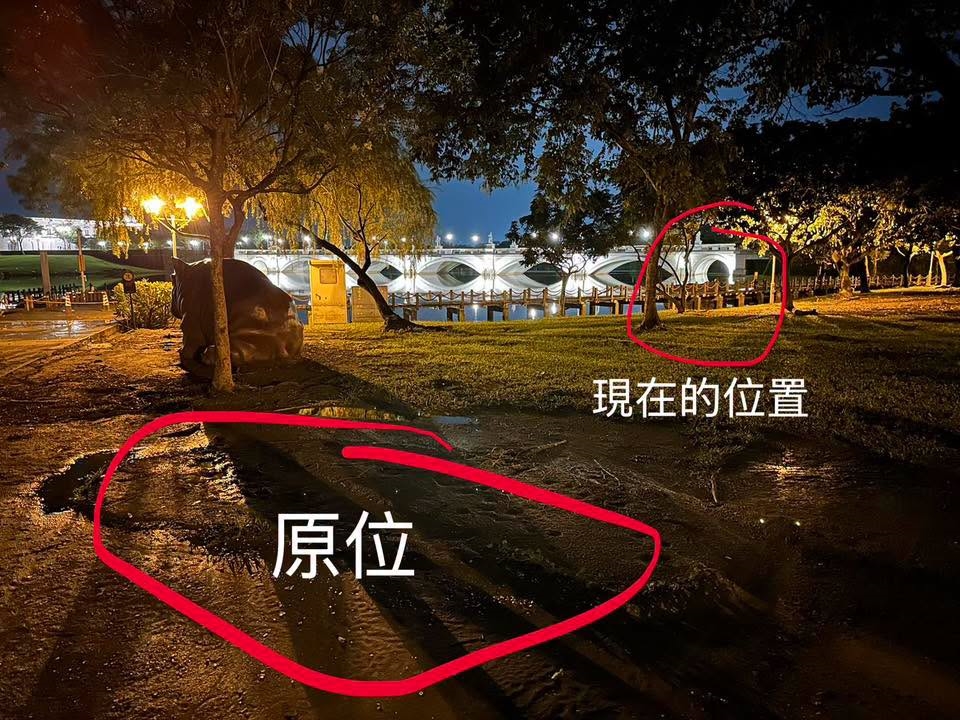 台版「博物館驚魂夜」？奇美河馬雕像半夜「游回湖裡」真相曝光網喊法老顯靈