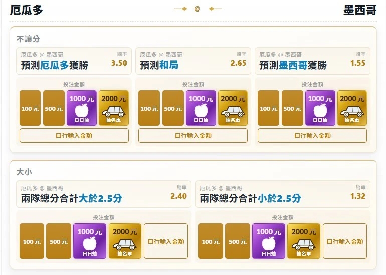 取自台灣運彩官網