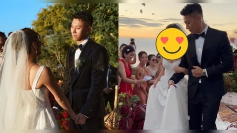 瘦子峇里島大婚！嬌妻「絕美正臉」首度曝光　私密激吻照流出