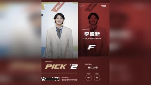 PLG／「輔大航空」降落南台灣！台鋼獵鷹首輪第二順位選進新秀李盛新