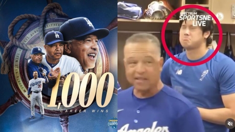 MLB(影)／大谷翔平又搶鏡！羅伯斯最速千勝慶功　鏡頭捕捉「超真實表情」引熱議