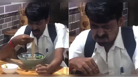 印度男日本「徒手吃拉麵」！全程皺眉握拳超痛苦　影片翻紅掀論戰