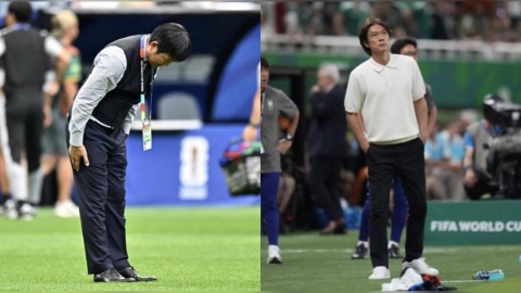 世足賽(影)/態度大不同!日森保一「向球迷鞠躬」、韓洪明甫卻「雙手插褲」被轟傲慢