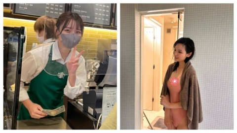 「最美星巴克店員」離職拍寫真!辣穿死庫水「一彎腰開外掛」吸千萬人朝聖