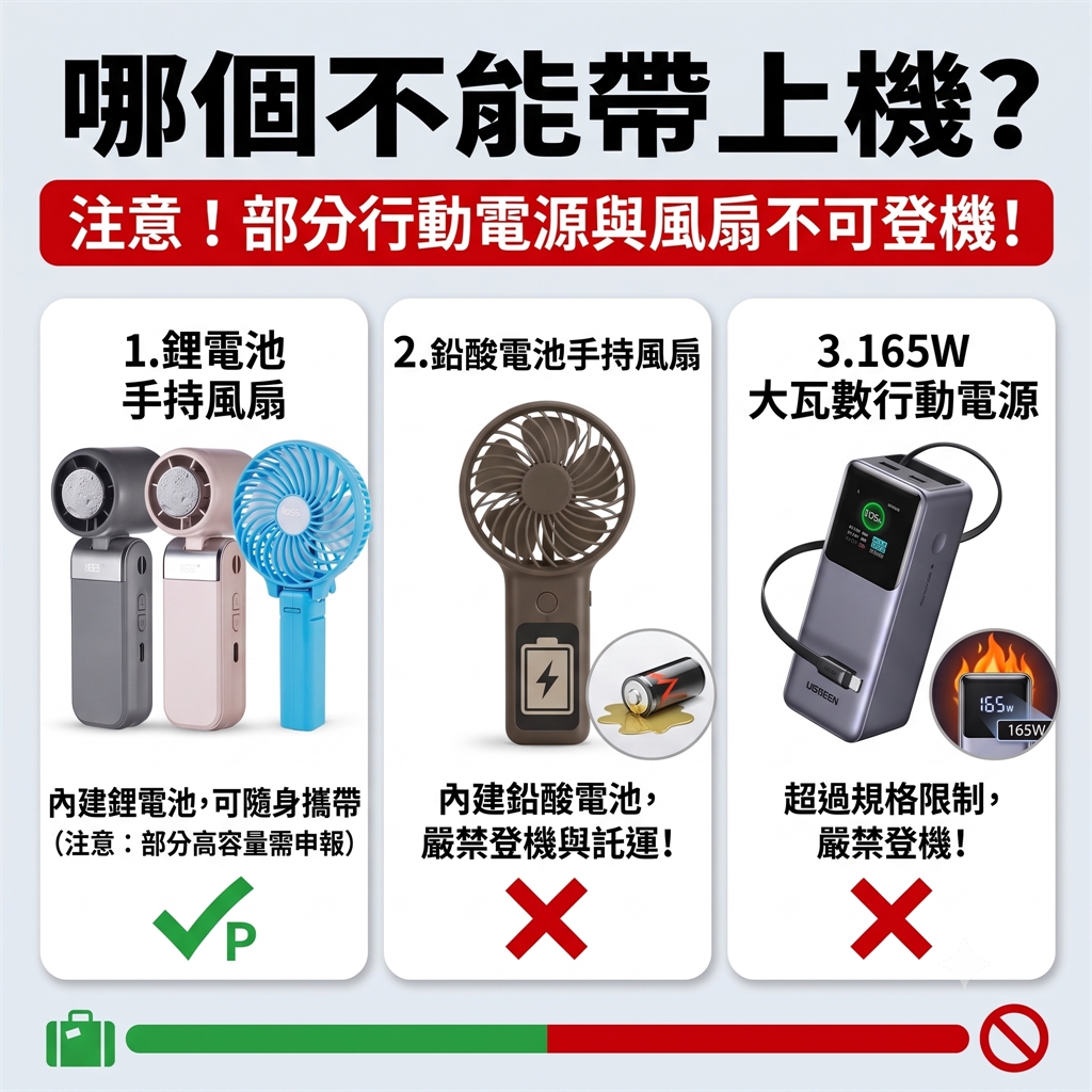 暑假出國帶錯罰「5萬」! 鉛酸電池手持扇易爆炸禁登機