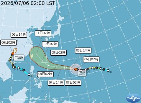 快新聞／放假機率增加了！強颱「巴威」這兩天靠近台灣　風雨最猛地區曝光