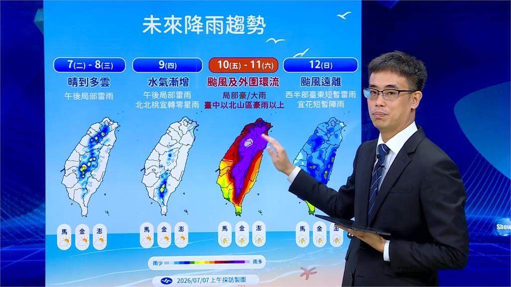 強颱巴威步步進逼! 最快週四海陸警齊發