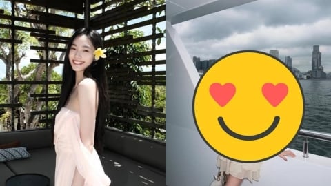 小S二女兒「細肩白裙」香港度假！長髮及腰搭美腿喊話：同我一起走嗎？