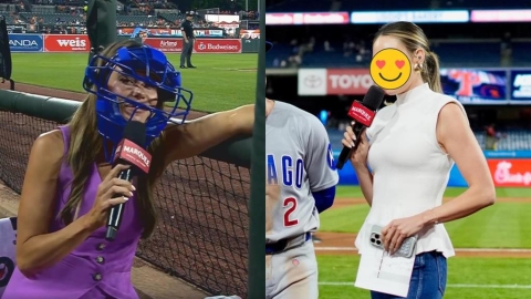 MLB(影)/美女記者「真槍實彈」上陣!犧牲色相體驗「全聯盟最糟糕的位置」