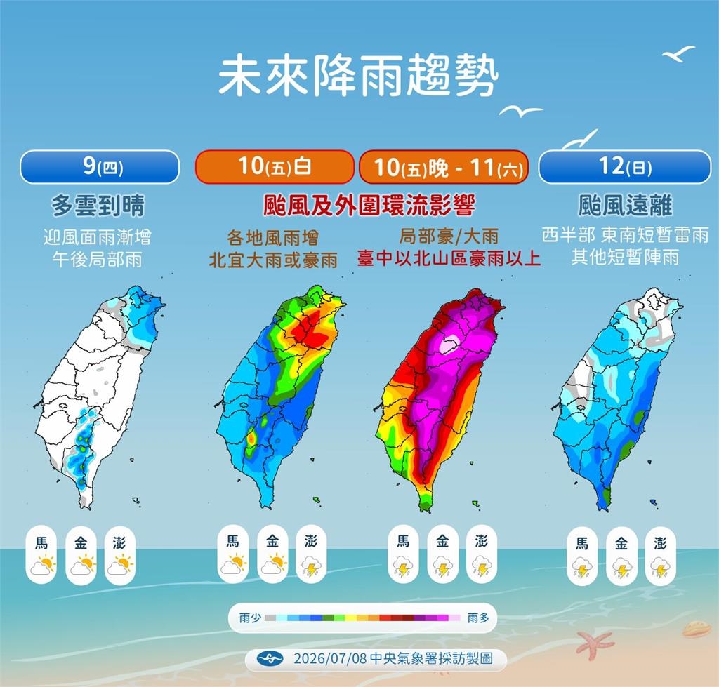 快新聞/颱風假有望?氣象署曝「巴威」離台最近時間點:恐有「長延時強降雨」