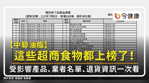 【中聯油脂】不只飯糰,這些超商食物都上榜了!受影響產品、業者名單、退貨資訊一次看
