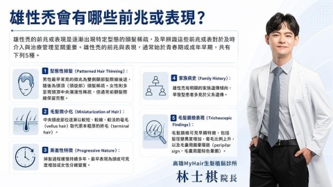 雄性禿有哪些前兆？醫師解析5大常見表現與就醫評估重點