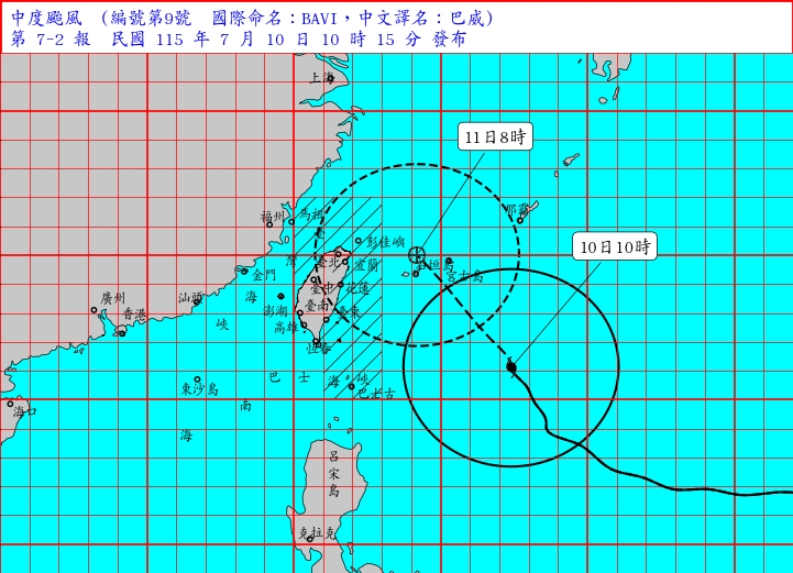 快新聞/別輕忽!巴威仍是「大型中颱」專家警告:明將風狂雨驟