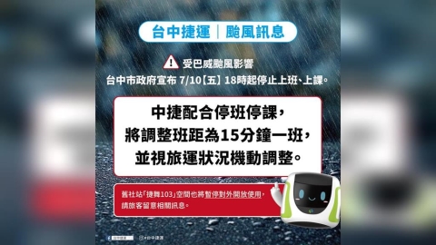 台中人留意!中捷「這時間起」15分一班 將依2條件機動調整