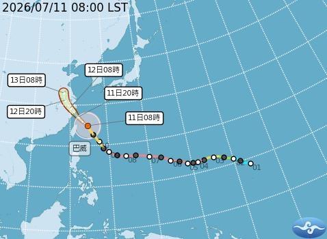 快新聞/中颱巴威觸陸了!這時風雨最有感 離開台灣時間粉專全曝光