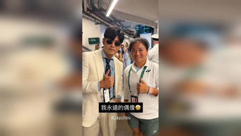溫網/從小聽周杰倫歌長大!台灣「小鋼砲」梁恩碩IG曬照與偶像「周董」溫布頓相見歡