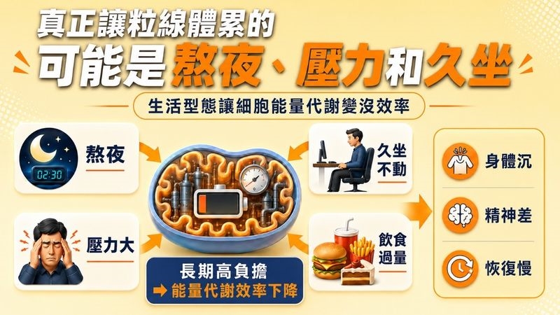 不是只有累!身體高耗能部位「續航力變差」 恐是能量代謝拉警報